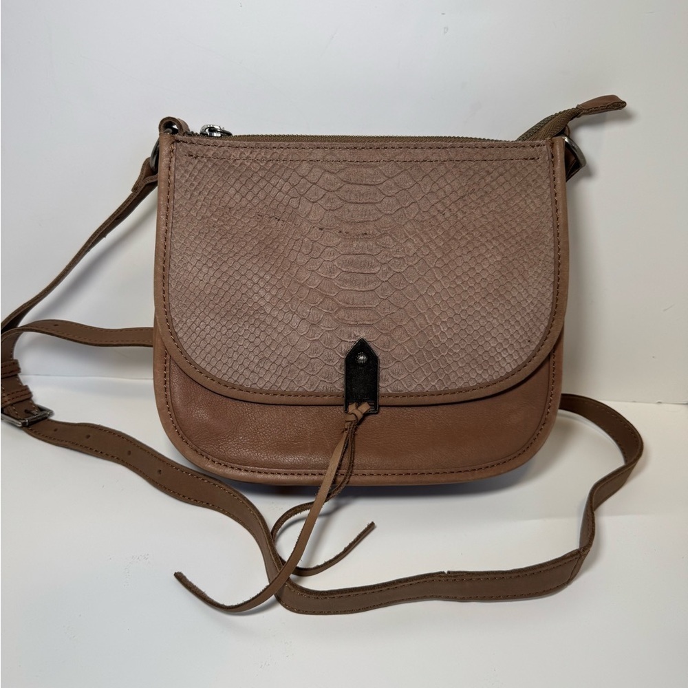 The Sak Playa Python Snake Embossed Leather Saddle Bag